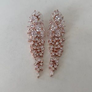 Rose gold chandelier earrings